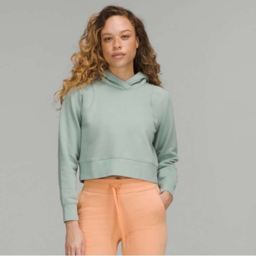 Lululemon Loungeful Cropped Hoodie Silver Blue